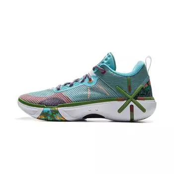 Li Ning Wade удобные универсальные нескользящие износостойкие низкие баскетбольные кроссовки мужские кроссовки сине-зеленые ABPV021-5 42