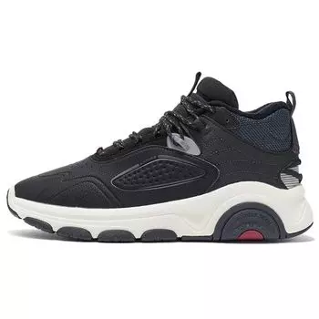 Li Ning Warm Edge Trend Rebound Shock Absorbing Теплые износостойкие нескользящие кроссовки для бега среднего размера для мужчин Кроссовки для бега черного цвета AGLR239-2 39