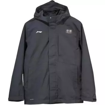Li-Ning Water-Resistant 3-In-1 Hooded Warm Breathable Windbreaker Men Outerwear Black AWBU073-4 2XL