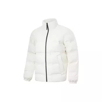 Li-Ning Water-Resistant Infrared Thermal Solid Color Stand Collar Loose Short Down Jacket Men Outerwear Light-Beige AYMT299-2 XXL