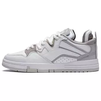 Li Ning We Wo Pro Fashion Trend Нескользящие износостойкие низкие кроссовки для скейтбординга Мужские кроссовки Cloud-White Silver Fish-Gray AECT025-2 44
