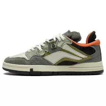 Li Ning We Wo Pro Suede Slip Non-Slip Прочные Легкие Низкие Кроссовки Для Скейтбординга Special Story Version Мужские Кроссовки Для Скейтбординга Серо-Зеленый AECS049-1 44