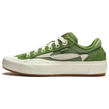Li Ning We Wo Ткань Удобные Универсальные Нескользящие Износостойкие Низкие Кроссовки Для Скейтбординга Женские Кроссовки Зеленые Белые AEPU022-3 36