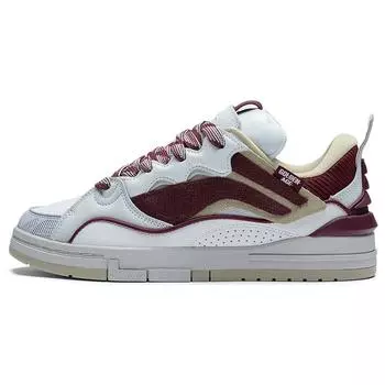 Li Ning We Wu золотистые нескользящие износостойкие низкие кроссовки для скейтбординга мужские белые красные AECS073-6 44