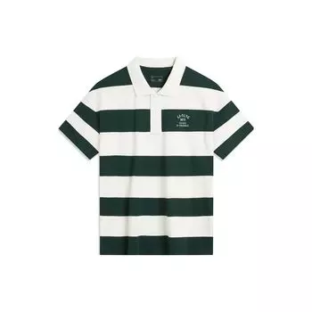 Li-Ning Weekend Youth Casual Comfortable Striped Polo Shirt Unisex Polo Shirts Retro-Green APLU235-5 L