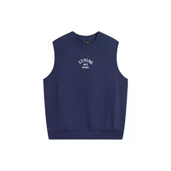 Li Ning Weekend Youth Letter Round Neck Casual Sports Безрукавка жилет унисекс жилеты темно-синего цвета AVSU493-3 M
