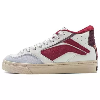 Li Ning Wei Wu 180 универсальные ретро-кеды для скейтбординга с нескользящей амортизацией, прочные низкие кроссовки для скейтбординга, мужские кроссовки белого и красного цвета AECU007-3 41