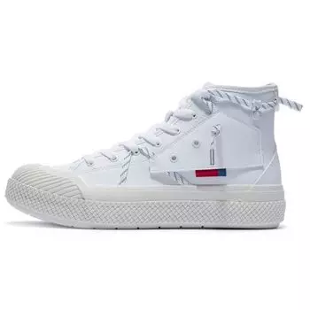 Li Ning Wei Wu удобные прочные амортизирующие дышащие высокие кроссовки для скейтбординга мужские белые AGCR239-1 43