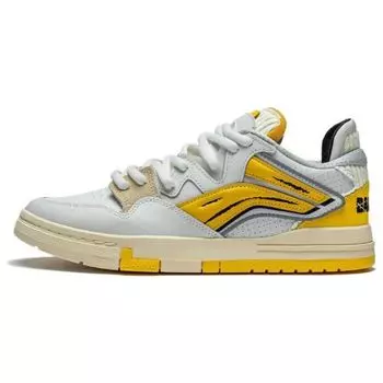 Li Ning Weiw Pro прочные дышащие низкие кроссовки для скейтбординга мужские белые желтые AECS093-1 41