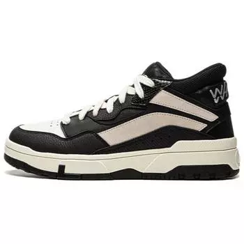 Li Ning Weiwu Mid Удобная нескользящая износостойкая обувь для скейтбординга среднего размера Мужская обувь для скейтбординга черного цвета AGCU155-3 46