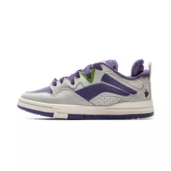 Li Ning Weiwu Pro Специальная версия История Удобные Универсальные Модные Охватывающие Нескользящие Низкие Кеды для Скейтбординга Женские кроссовки Серо-фиолетовые AECV002-1 35