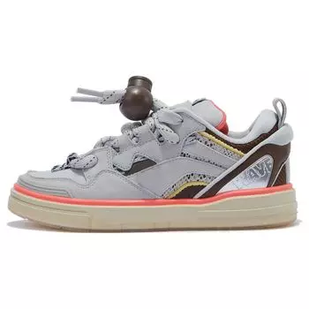 Li Ning Weiwu Swag Удобные Мягкие Эластичные Нескользящие Износостойкие Низкие Кеды Тыква Замок Низкие Хлебные Кеды для Скейтборда Мужские Кеды для Скейтборда Грязно-Коричневый AECT053-2 42