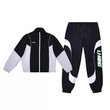 Li-Ning Windproof And Water-Resistant Running Leisure Sports Suit Unisex suits Black YJDU051-2+YYKU155-3 L