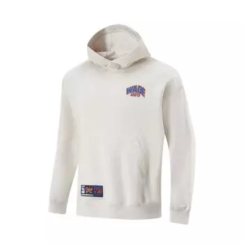 Li Ning Wow Wade Series Devil Fish Fleece Теплая свободная, приятная для кожи, мягкая, удобная, с капюшоном с буквенным принтом Мужские толстовки с капюшоном Flower-Gray Tile-Gray AWDV887-3 S