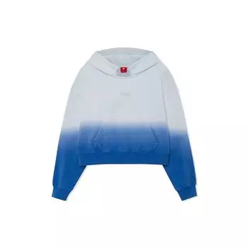 Li Ning Wu Chuang Wu Yi Свободный пуловер с вышитым логотипом и градиентом, женские толстовки с капюшоном синего цвета AWDRA44-3 XL