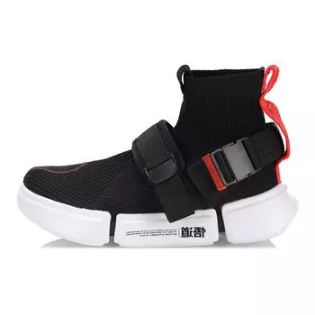 Li Ning Wu Dao 2 Buckle Up High-Top Lifestyle Casual Shoes Женская обувь Черный Красный AGBP052-1 36