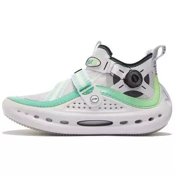 Li Ning Wu Xing 3 Ткань Синтетическая кожа Отскок Амортизация Износостойкие Нескользящие Среднего размера Спортивные Повседневные Туфли Мужские Кроссовки Белые AZGS041-4 40