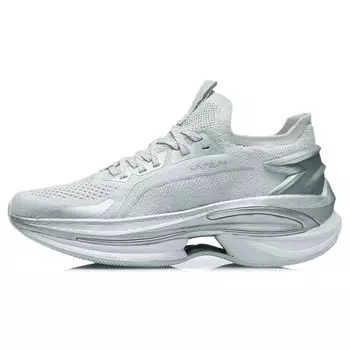 Li-Ning Wushi 5S 1.0 Flyknit удобные модные амортизирующие нескользящие износостойкие низкие кроссовки для бега женские кроссовки серебристо-серые ARHR210-7 36