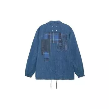 Li Ning вышитый логотип нашивка джинсовая куртка мужская куртка синяя AFDR741-1 L