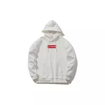 Li Ning вышитый логотип повседневная толстовка с капюшоном унисекс толстовки белые AWDR569-1 XXL