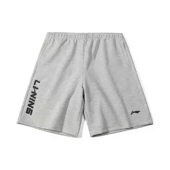 Li Ning вышитый логотип свободного кроя повседневные шорты унисекс шорты серые AKSU747-2 S