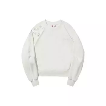Li Ning вышитый принт круглый вырез пуловер толстовка женская толстовка Off-White AWDT686-4 L