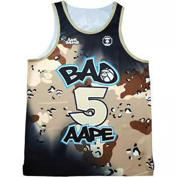 Li Ning X Aape Collaboration Anti-Five Series Breathable Sports Jersey Men Tops Brown-Camouflage AAYT987-1 M