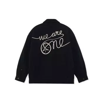 Li Ning X Artist DFT Collaboration Wade Series Logo Вышитый свободный теплый хлопковый жакет зимняя мужская куртка черного цвета AJMR087-1 S
