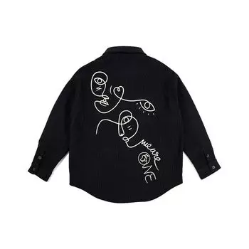Li Ning X Artist DFT Fun Pattern Повседневная рубашка с длинным рукавом Мужские рубашки черного цвета ASHR179-1 XL