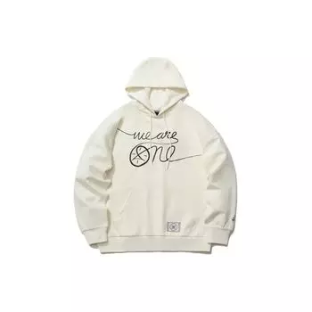 Li Ning X Artist Dft Letter Print Sports Hoodie Men Hoodies Off-White AWDR515-2 L