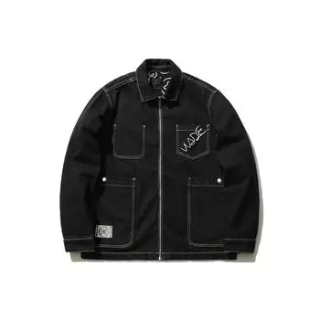 Li Ning X Artist Dft Light Wash Повседневная джинсовая куртка Мужская куртка черного цвета AJDR387-1 S