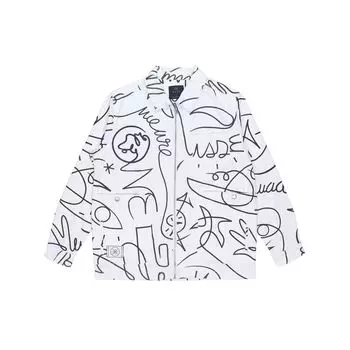 Li Ning X Artist Dft свободная стирка джинсовая куртка мужская куртка джинсовая-белая AJDR387-2 XXL