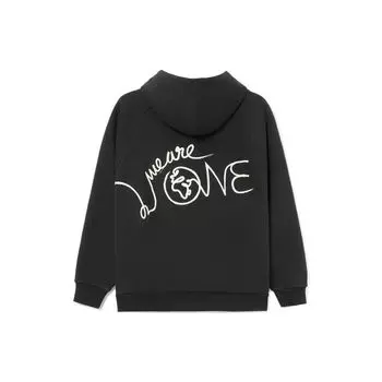 Li-Ning X Artist DFT Wade Series с буквенным принтом, плюшевая теплая свободная толстовка с капюшоном унисекс, черная AWDRE77-1 S