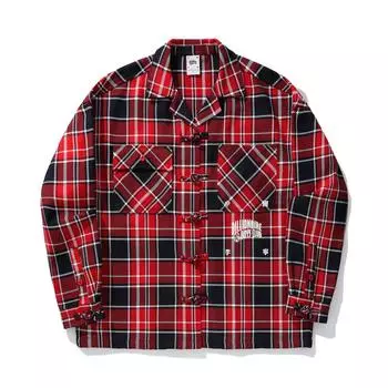 Li Ning X Billionaire Boys Club Коллаборация Серия Ежедневное Процветание Узор Китайский Узел Год Дракона Клетчатая Рубашка с Длинным Рукавом Мужские Рубашки ASHU449-2 S