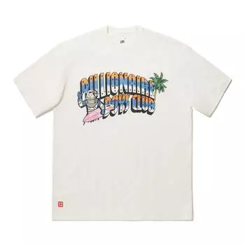 Li Ning X Billionaire Boys Club Коллаборация Серия Скейтбордов Принт Свободная Удобная Универсальная Футболка с Коротким Рукавом Мужская Топы Молочно-Белый AHSUC15-1 M