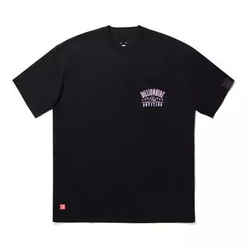 Li Ning X Billionaire Boys Club Коллаборация Серия Скейтбордов Принт с Буквами Удобная Свободная Футболка с Коротким Рукавом Мужские Топы Черный AHSUC09-3 S