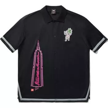 Li Ning X Billionaire Boys Club Серия скейтбордов Рубашка мужская с принтом букв, однобортная, свободного кроя, с коротким рукавом, черная AFDUC15-2 M