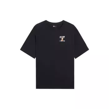 Li Ning X Bored Ape Collaboration SS22 мультяшный узор маленький логотип свободная футболка с коротким рукавом унисекс топы черный AHSSD75-1 XL