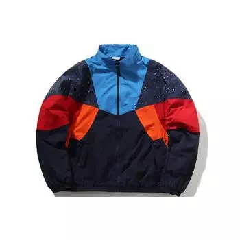 Li-Ning X Chenpeng CF Trace Series Неделя моды в Нью-Йорке, куртка с брызгами краски, верхняя одежда унисекс, синяя AFDP641-2 XL