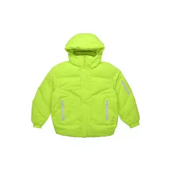 Li Ning X Chenpeng Collaboration Runway Series Свободная короткая куртка-пуховик унисекс верхняя одежда светло-флуоресцентно-зеленого цвета AYMP161-4 XXL