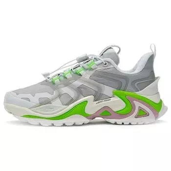 Li Ning X-Claw Ace светоотражающие, амортизирующие, нескользящие, износостойкие, повседневные туфли с низким верхом, женские кроссовки серо-белого цвета ARYR018-3 37