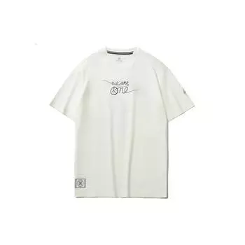 Li-Ning Футболка X DFT Wade Series с принтом на спине, спортивная, с круглым вырезом, мужская, цвет белый AHSR573-2 L
