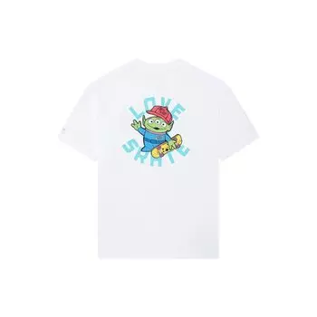 Li-Ning Хлопковая футболка унисекс с принтом «Скейтборд» X Disney, белая футболка AHSS617-2 L