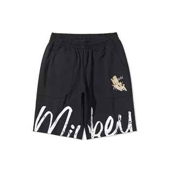 Li Ning X Disney Collaboration Ink Splash Letter Print Shorts Men Shorts Black AKSQ295-1 L