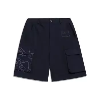 Li Ning X Disney Collaboration Серия «Зверополис» с мультяшным принтом Повседневные шорты Мужские шорты Черные AKST243-2 M