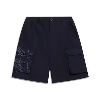 Li Ning X Disney Collaboration Серия «Зверополис» с мультяшным принтом Повседневные шорты Мужские шорты Черные AKST243-2 L