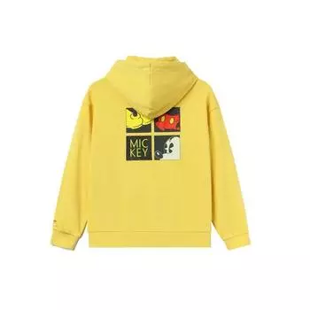 Li Ning X Disney Collaboration Sports Fashion Series Вышитая толстовка с капюшоном с изображением Микки Мауса Женские толстовки с капюшоном Молочно-конфетно-желтый AWDR326-2 M