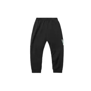 Li Ning X Disney Collaboration Sports Fashion Series Letter Print Knitted Cuff Sweatpants Men Bottoms Black AKLR189-1 XXL