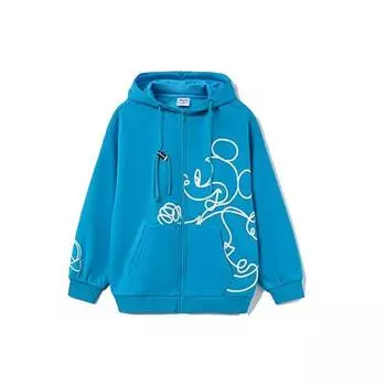 Li Ning X Disney Collaboration Sports Fashion Series Повседневная толстовка с капюшоном и длинными рукавами Женская толстовка Синяя AWDRD58-7 L