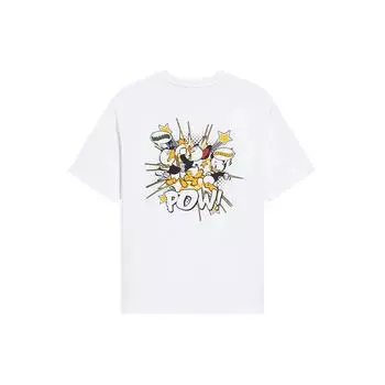 Li Ning X Disney Collaboration Sports Lifestyle Series Cartoon Pattern Loose Short Sleeve T Shirt Women Tops White AHSS882-1 S